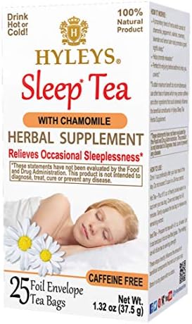 HYLEYS Tea Sleep Herbal with 25 Bags Pack, Chamomile, 300 Count, Pack of 12
