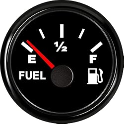 100TECH Marine Fuel Gauge 240-33 Ohm Boat Fuel Level Gauge Black | Aftermarket Marine & Automotive Replacement Fuel Gauge with Backlight for Boats, Cars, Trucks, RVs & Diesel.