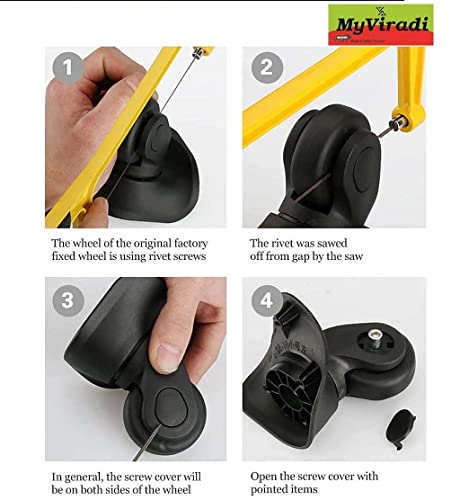 Image of Luggage Wheel Only for Replacement and Repair for VIP, Safari, Skybag, Amrican Tourister Suitcases Luggage Part (4.5 CM for 8 Wheeler (4 Pcs))
