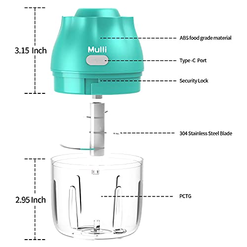Electric Garlic Chopper,Mulli Mini Food Processor, Portable Rechargeable Mincer For Vegetables/Spices/Seasoning/Baby Food,Bpa Free #TOP1