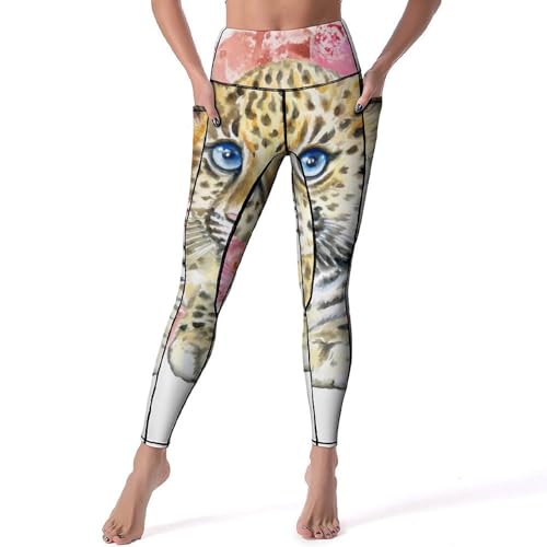 Legging yoga léopard gainant anti-transpiration taille S