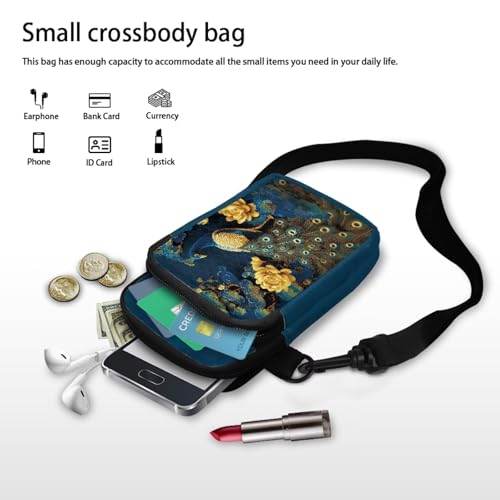 Image of Hawaiian Tribal Small Crossbody Bags for Women Cell Phone Bag Purse, Sea Turtle Zipper Sling Purses Shoulder Bag