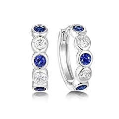 Bezel Setting - Moissanite & Created Sapphire - White Gold