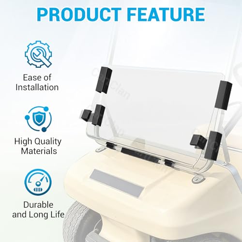 CartClan Club Car DS Windshield Clips Kit, Golf Cart Windshield Retaining Clips Kit for 1982-2000.4 Club Car DS Golf Cart with 1\"×1\" Square Tubes, OEM# 102005801 102005901 - Thumbnail 3