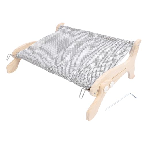 Miskall Cordless Cat Perch for Window Sill,Orthopedic Hammock Design with Premium Hardwood&Robust Metal Frame,Sturdy Strong,Space Saving Window Mounted Cat Seat