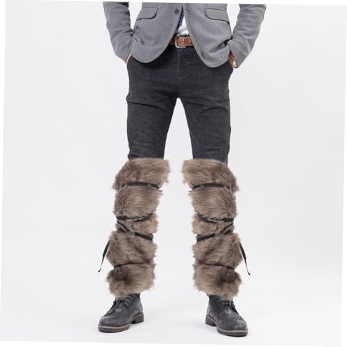 Guêtres Vikings en fourrure COLLBATH pour costume médiéval et cosplay - 4