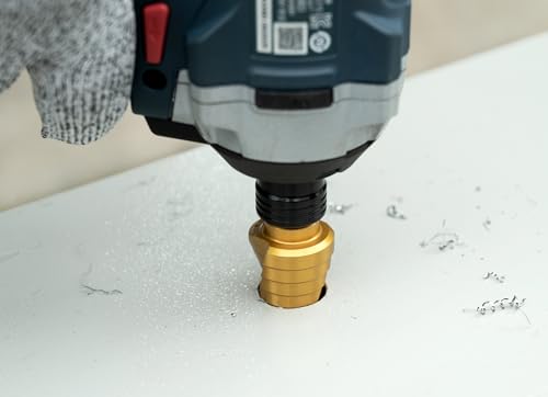 Image of Industrial HSS Step Drill bit 1 /8''-1 /2'' with 1 /4'' Hex Shank, Unibit Double Spiral Flute with TiN Coating for Metal, Stainless Steel, Aluminum, Plastic