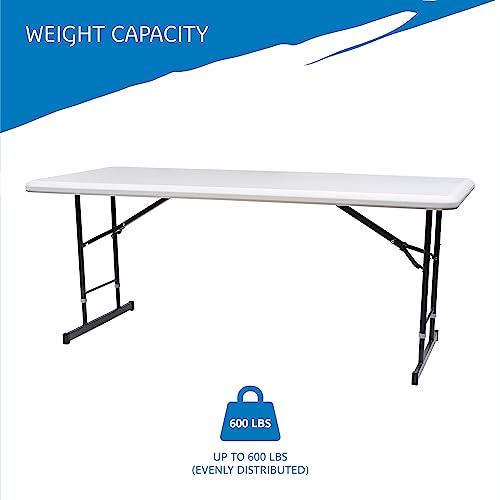 Iceberg IndestrucTable Classic Folding Table, Adjustable Height, Platinum Granite, 600 Lbs. Weight Capacity, 30” x 72”