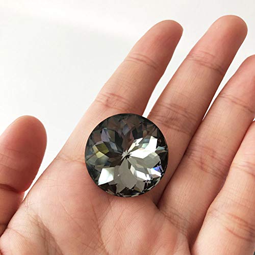 Let's Decorate 25Pcs 25Mm Crystal Glass Buttons Sofa Sewing Buttons Headboard Decoration Crystal Buttons Upholstery Diy Buttons (Black Button(Zj)) #TOP7