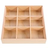 LALAFINA Scatola Organizer in Legno Marrone con Design a Scomparti per Te e Frutta Secca da Scrivania