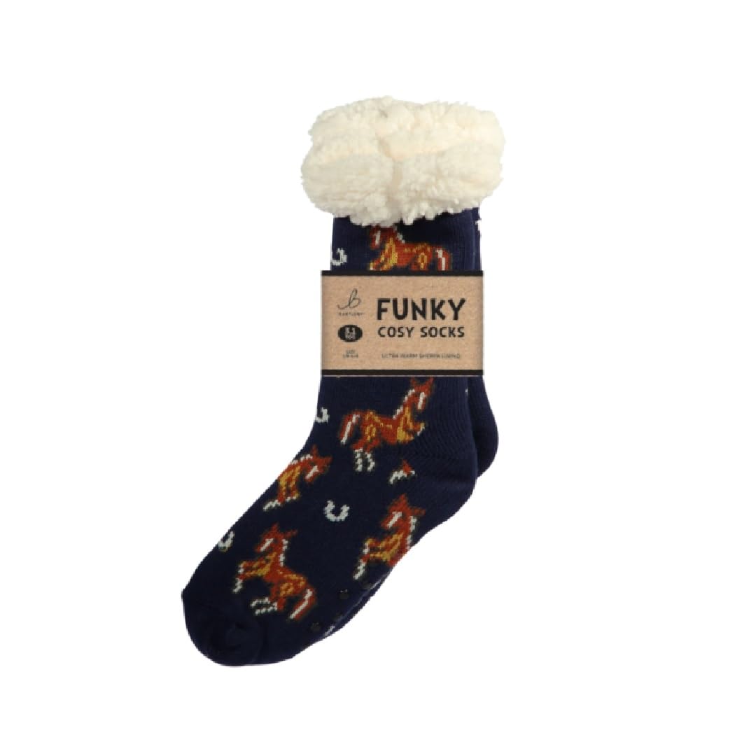 Bartleby Unisex Red And Green Sherpa Socks - Country Horse