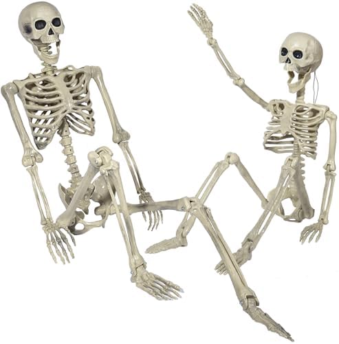 93cm Halloween Skelett - Lebensgroß Mit Beweglichen Gelenken Für Grusel-Deko