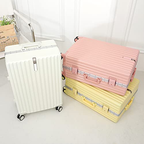 Multifunctional Luggage, Aluminum Frame Trolley Suitcase, Universal Wheel Suitcase, Large Capacity, Password Box (Pink 20 inches)2