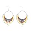 Boho Seed Beads Fringe - Hoop Black