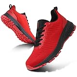 sotirsvs Herren Laufschuhe Damen Sportschuhe Straßenlaufschuhe Sneaker Joggingschuhe Turnschuhe Fitness Atmungsaktiv GymOutdoor Schuhe Red 38 EU