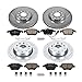 PowerStop Front and Rear Brake Kit For Volkswagen Passat 2012-15 - Drilled and Slotted Disc Rotors with Ceramic Brake Pads Replacement, K5803