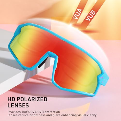 Kids Sunglasses Polarized Sports Baseball Cycling Softball Sunglasses Age 6-12 for Boys Girls Child Youth Sunglasses4