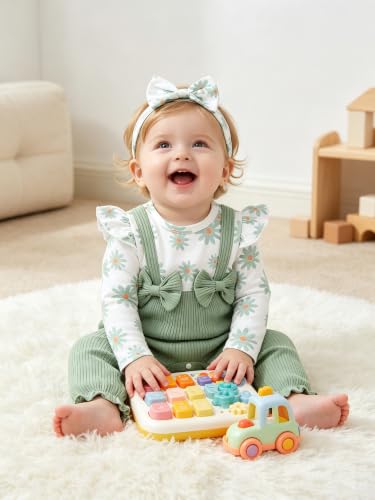 AMAWMW Newborn Baby Girl Clothes Rufffle Sleeve Romper With Headband Set - image 2