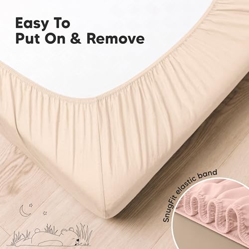 Image of KeaBabies 2-pk Organic Cotton Crib Sheets for Boys Girls 52x28 (Cameo) | Fitted Crib Mattress Sheet Neutral, Breathable Cover for Baby Bed Set, Toddler Mattress, Soft & Cute Prints