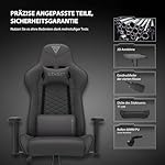 Gaming Stoff Spellcaster Bürostuhl Zocker Gamer Ergonomischer Stuhl Armlehne Einteiliger Stahlrahmen Einstellbarer Neigungswinkel Schwarz, 43-52 x 69,5 x 57, 5902659841537 – Bild 5