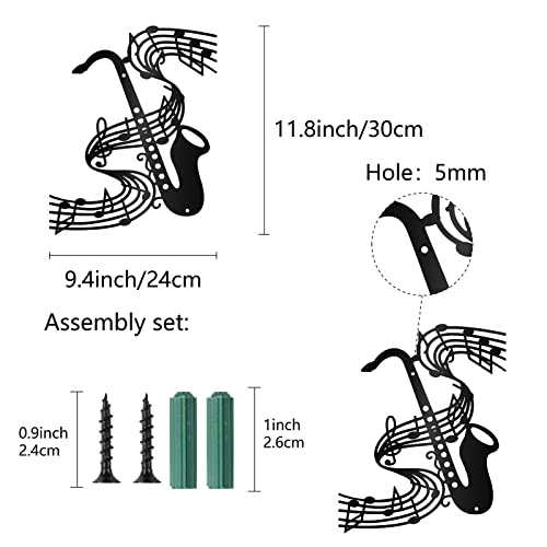 Creatcabin Music Sax Wall Art Metal Vintage Treble Clef Wall Decor Musical Instruments Hanging Sculpture For Home Bedroom Kitchen Garden Housewarming Gift Christmas Holiday Decoration 11.8 X 9.4 Inch #TOP1