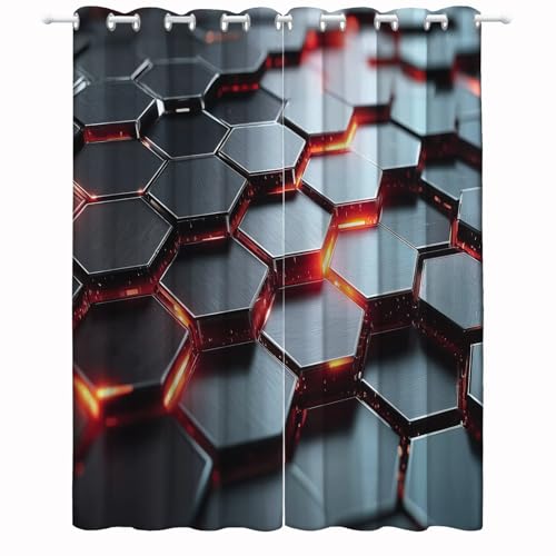 Rideaux occultants géométrie luminescence délicate haut de gamme - 4