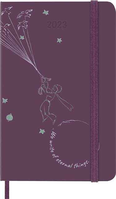 Moleskine Weekly Planner 2023, 12-Month Monthly Diary, Limited Edition Le Petit Prince, Weekly Planner With Hard Cover And Elastic Closure, Pocket Size 9 x 14 cm, Color Violet