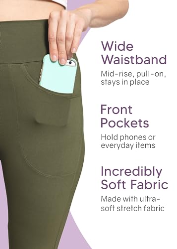 STRETCH IS COMFORT Women's High Waist Cotton Stretch Pencil Leggings w/Pockets4