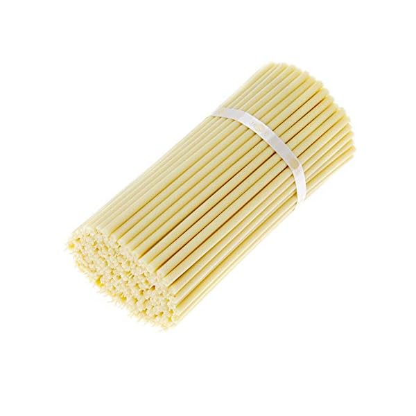 Danilovo 15 StÃ¼ck WeiÃ Bienenwachs Kerzen - Orthodoxe Kerzen fÃ¼r Gebet, Rituals, Tischdeko Hochzeit - Ungiftig, RuÃ - Tropffrei, Lang, Nachhaltige Produkte, N20, HÃ¶he: 30,5 cm, Ã 9,6 mm