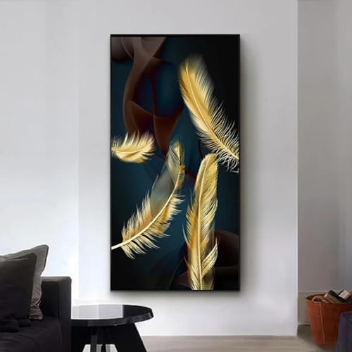 Peinture sur toile colorée de plumes nordiques pour créer une atmosphère zen à la maison