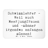 Mr. & Mrs. Panda Kühlschrankmagnet Spruch Schwimmlehrer Anfang - Geschenk, Berufsliebe, Geschenke für Berufstätige, kreative, Wasserabenteuer, Schwimmausbildung, Schwimmlehrer-Spruch, zettelhalter