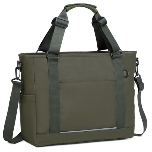 mygreen Large Laptop Tote Bag for Women Teacher Tote Bag for Work Army Green