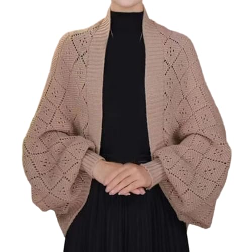 Fashion Hollow Out Knitted Shawl Coat, Women's Lightweight Slouchy Knit Cover-Up, Knitted Shawl Coat