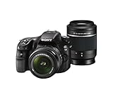 Sony SLT-A58 - Cámara réflex Digital de 20.0 MP (Pantalla 3.0", grabación de vídeo Full HD), Color Negro - Cuerpo con Objetivo 18-55 mm f/3.5-5.6 y Objetivo 55-200 mm f/4-5.6