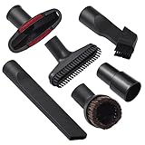 Drfeify 6 Piece Brush Heads Kit for V15, Soft Horse Hair Round Dusting Brush, Mattress Tools, ABS Material Adapter