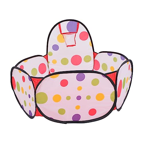 Mipcase Piscina Di Palline Per Bambini Con Canestro Da Basket, Gioco Educativo Per Bambini Attivi, Grande Struttura Gioco Portatile Resistente Per Interno Ed Esterno