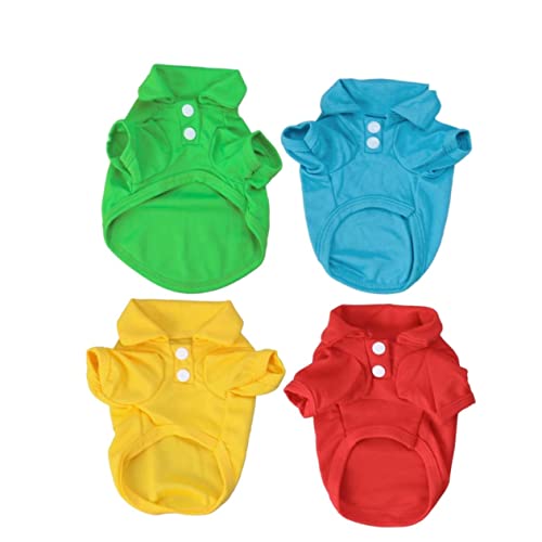 T-Shirt à Manches Courtes pour Chien en Coton Pur Lot de 4 Pièces