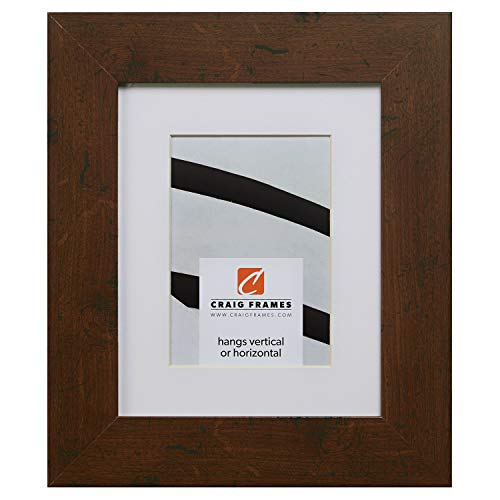 Craig Frames FM74DKW 11 x 14 Inch Dark Walnut Brown Picture Frame Matted to Display an 8 x 10 Inch Photo