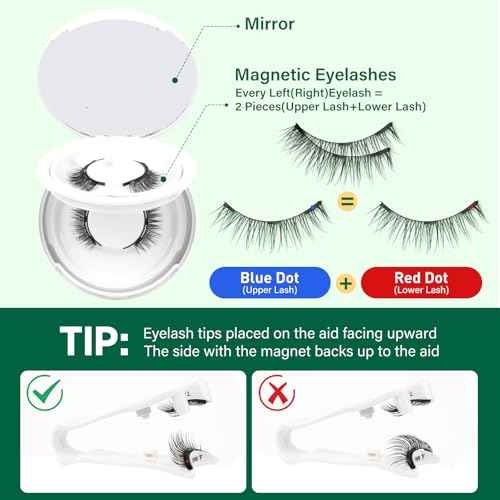 KEYYOU Daily Wear Reusable Magnetic Eyelashes 2 Pair with Applicator No Glue Needed 3D Natural Magnetic Lashes, Easy to Apply & Long Lasting for Daily Use & Events(A09+A09) — view 3