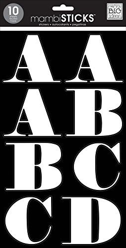 me & my BIG ideas Large Alpha Sticker, Faith, White with Black Insert