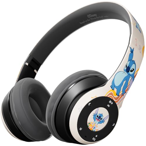 Disney Stitch Disco Party Bluetooth Over-Ear Headphones, Wireless Foldable Headset with Built-in Microphone - Stitch Disco Party Design, for Adults and Kids, Comfortable Auriculares
