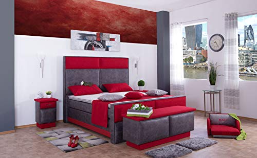 AUKONA Boxspringbett Bella 100x200, Farbe wählen und ändern, 7 Zonen Taschenfederkern-Matratze, H2 H3 H4, Komfortschaum-Topper, Lieferung und Aufbau kostenlos