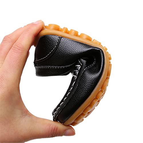 Rvrovic Kids Girls Boys Slip-On Loafers Oxford Pu Leather Flats Shoes(Toddler/Little Kid) Black #TOP2