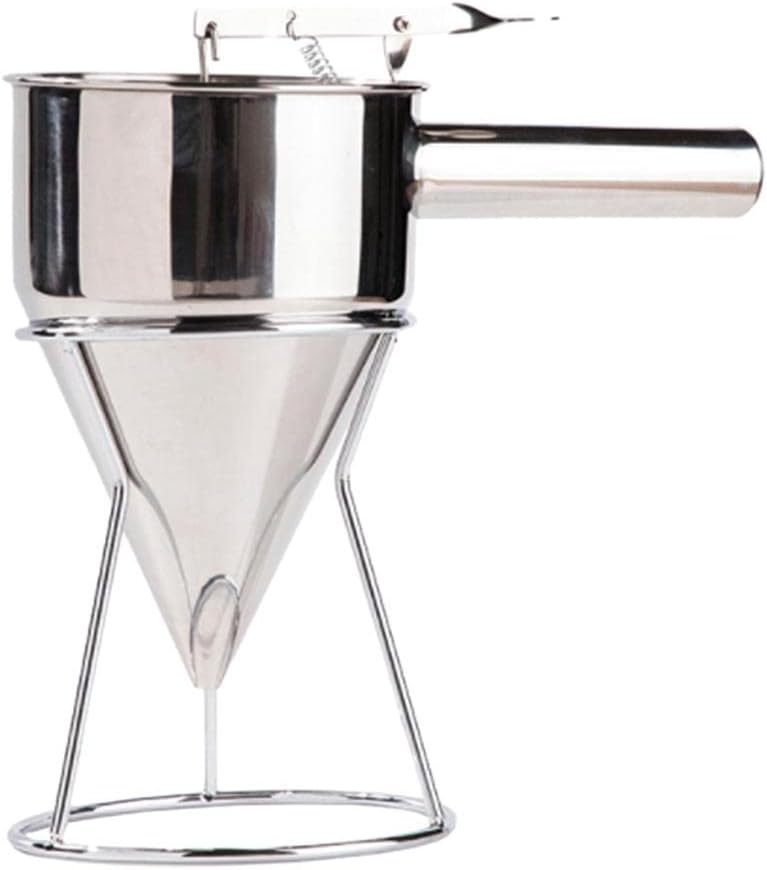 Stainless Steel Confectionery Funnel Dispenser - Easy Batter Distribution For Pancake Cupcake Batter Honey Syrup, Commercial Studio Kitchen Bakery Juice Shop Use - Ideal For Home Bakers, Professional