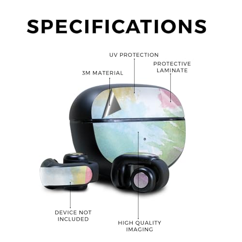 Image of Glossy Glitter Skin Compatible with Bose Ultra Open Earbuds - Watercolor White - Premium 3M Vinyl Protective Wrap Decal Cover - Easy to Apply | Crafted in The USA by MightySkins