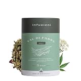 CIME DI MONTAGNA – Tisana Lenitiva “Val di Fassa” 40g | Infuso naturale aromatico alla Curcuma, Spirea, Sambuco e Canapa | Prodotto Artigianale Made in Italy