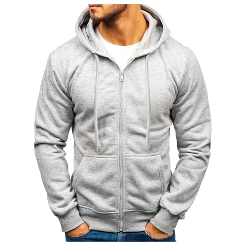 Mens Hoodies Zip Up Lightweight Hooded Pullover Sweatshirt Full-Zip Jackets With Pockets, M-3XL