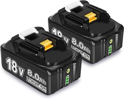 2 X 8000mAh Ersatzakku für Makita Akku 18V Kompatibel mit Makita 18V Akku BL1860B BL1860 BL1850 BL1840 BL1850B BL1830 BL1845 BL1820 BL1835 BL1815 LXT-400 Werkzeuge (2pc)