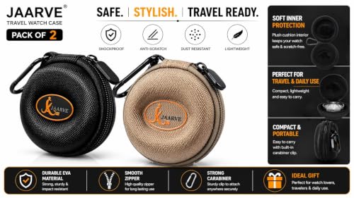 Image of Shell Watch Travel Case - Crush-Resistant Single Watch Box with Scratch-Guard Zipper Shockproof Portable Organizer for Luxury, Mechanical & Smartwatches Up to 54mm