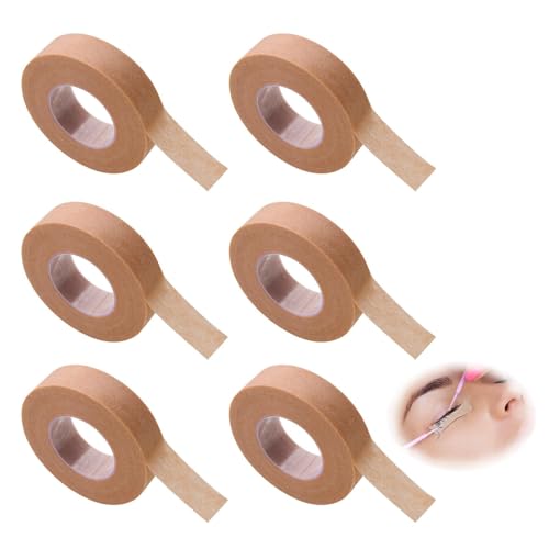 6 Rollos Cinta Micropore Quirúrgica 1,25 cm x 9,14 m, Esparadrapo Papel no tejido Micropore Transpirable y Suave para Piel, Tiras Cicatrizantes para Maquillaje Ojos, Nariz Uso Deportivo y Diario